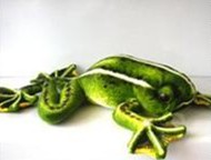 green flying frog